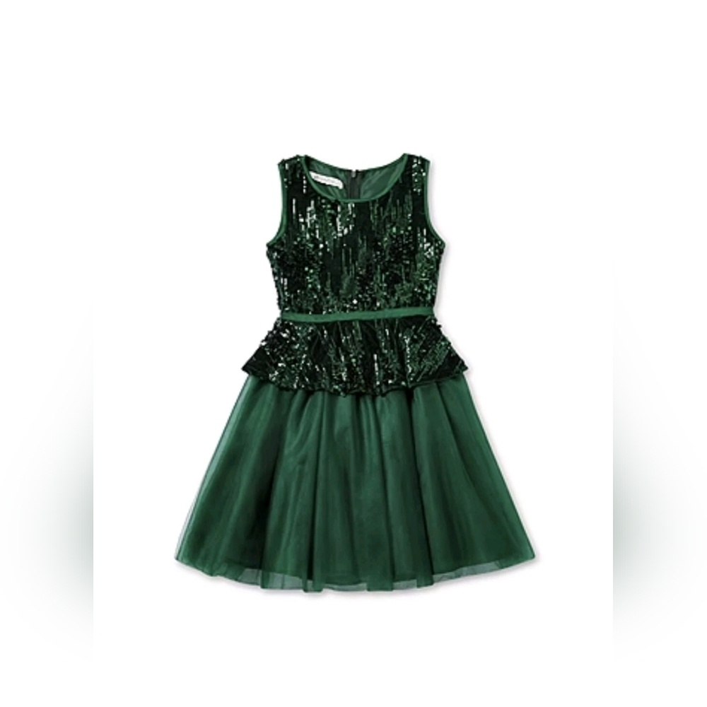 Badgley Mischka Green American Glamour Girl's Peplum Tutu Dress. New